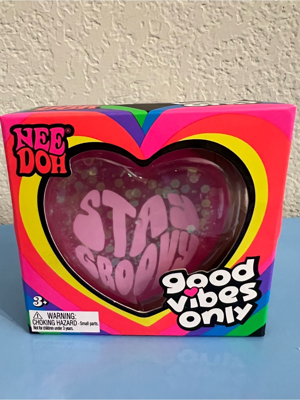 Authentic Rare NeeDoh Good Vibes Only Heart - Pink🩷🩷🩷